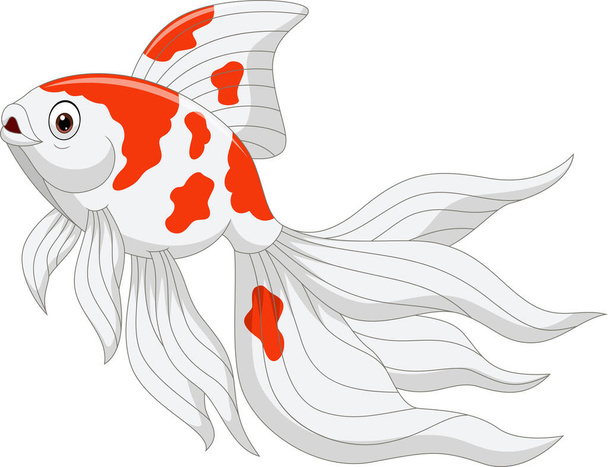 Векторна ілюстрація мультфільму мила золота рибка на білому тлі
 - Вектор, зображення