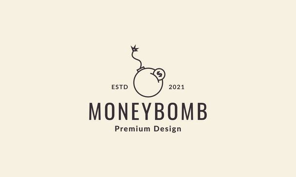 money coin with boom lines logo symbol icon vector graphic design illustration - Vector, Image