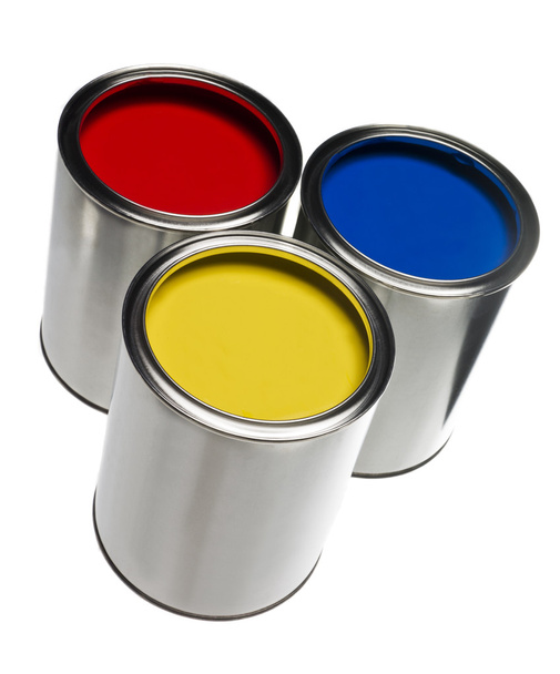 Tres latas de pintura
 - Foto, Imagen