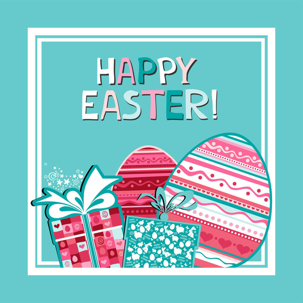 Happy Easter vector illustration background  - Vektor, kép