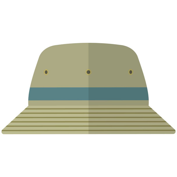 Beyaz üzerine turist şapkası vektör ikonu çizimi - Vektör, Görsel