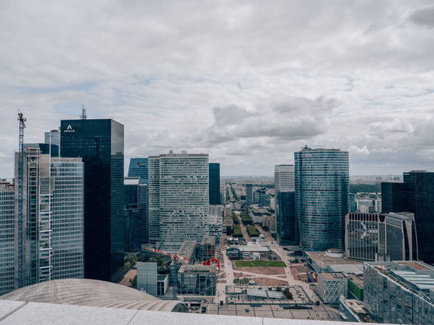 PARIS, FRANCE, GERMANY - Jun 26, 2019: Skyscrapers of the modern business district La Defense in Paris, France - Фото, изображение