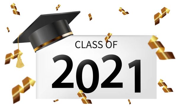 Klasse und Absolventen des Jahres 2021 - Vektor, Bild
