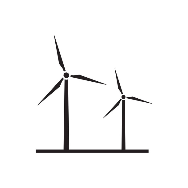 グラフィックデザイン、ロゴ、ウェブサイト、ソーシャルメディア、モバイルアプリ、 uiイラストのための風車の代替風力タービンと再生可能エネルギーベクトルアイコン環境コンセプト - ベクター画像