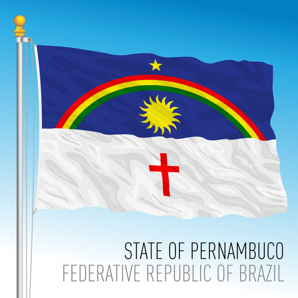 Stan Pernambuco, oficjalna flaga regionalna, Brazylia, ilustracja wektora - Wektor, obraz