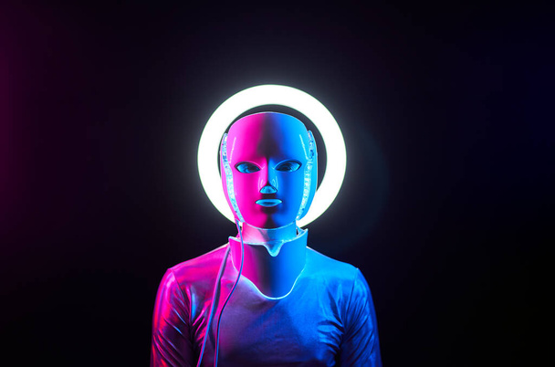 Portrait of futuristic robot. Concept of future technology. - Valokuva, kuva