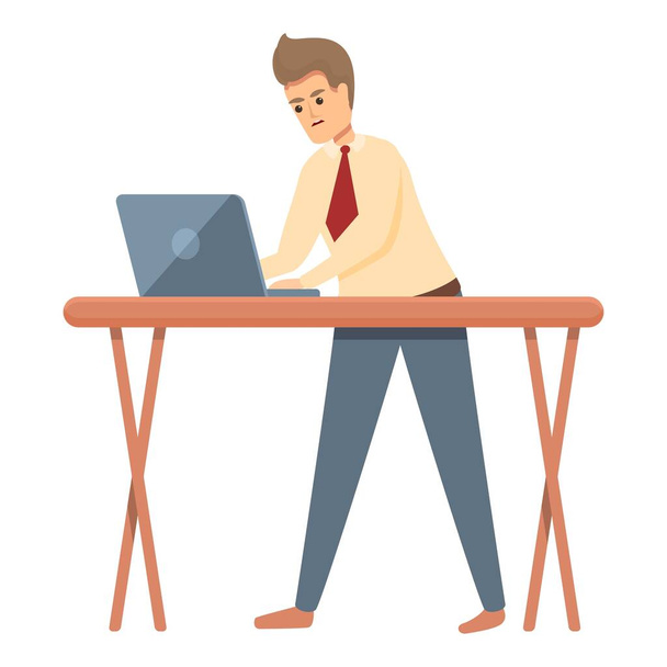 Rush job laptop icon, cartoon style - Vector, Image