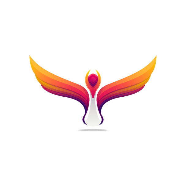 Eine schöne Phönix-Logo-Design-Vorlage. Geeignet für Identitätsinhalte - Vektor, Bild