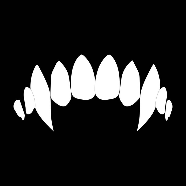 Vámpír fogak vektor elszigetelt fekete háttér - Vektor, kép