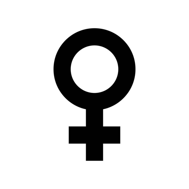 Ikona ženského symbolu sexu. Černá minimalistická ikona izolovaná na bílém pozadí. Genderový symbol jednoduchá silueta. Web stránka a mobilní aplikace design vektorový prvek - Vektor, obrázek