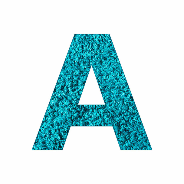Alphabet Letter A - Blue Towel Background - Photo, Image