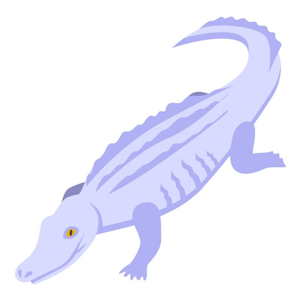 White crocodile icon, isometric style - Vektor, kép