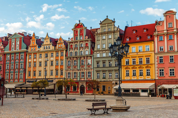 morning view of the sights of the city of wroclaw in poland in spring - Foto, Imagem