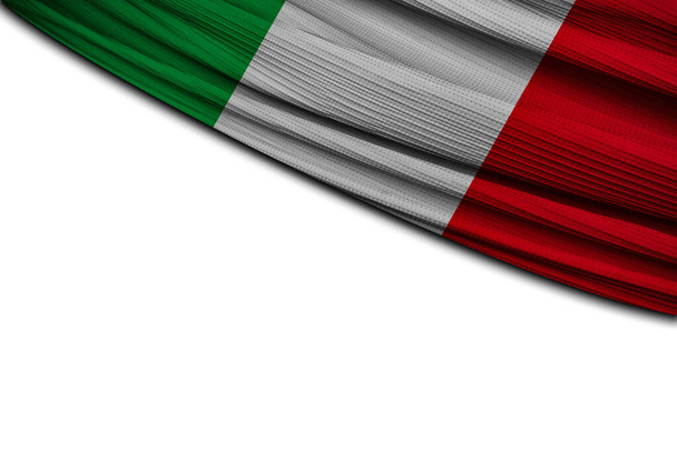 Zasłona flagi Włoch na białym tle - Zdjęcie, obraz