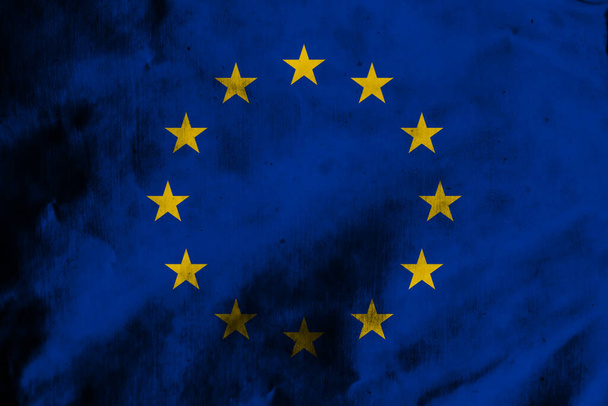 Altes Flaggenbanner der EU - Foto, Bild