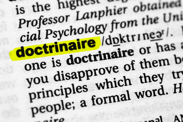 Highlighted word doctrinaire concept and meaning - Photo, Image
