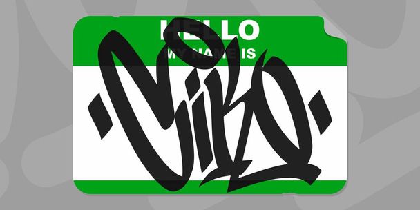 Abstract Graffiti Style Sticker Ciao Il mio nome è con alcuni Street Art Lettering Vector Illustration Art - Vettoriali, immagini