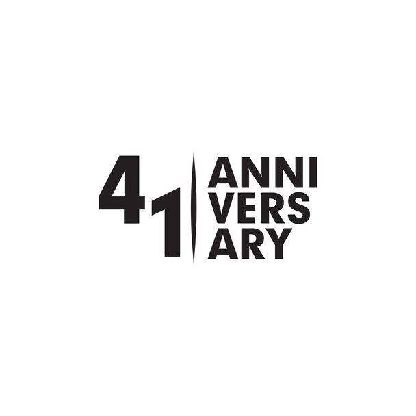 41st year anniversary logo design vector template - Vector, Image