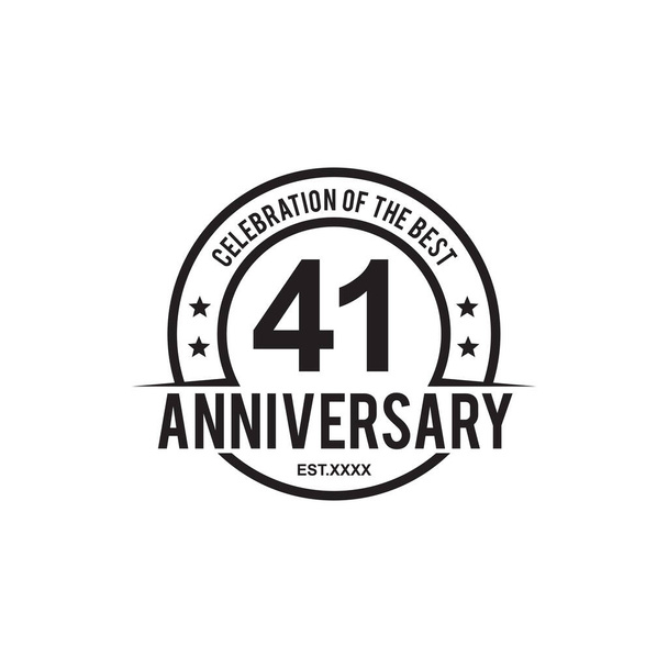 41-я годовщина логотипа векторный шаблон - Вектор,изображение