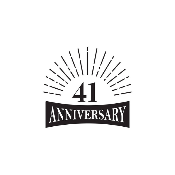 41º aniversario logotipo diseño vector plantilla - Vector, imagen