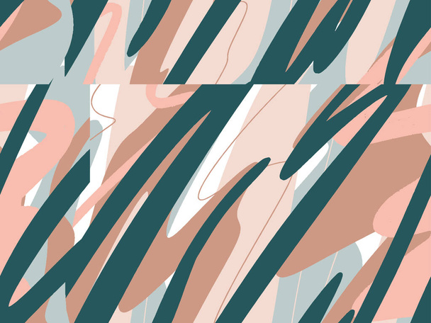 Handgetekend abstract patroon met willekeurig geordende vlekken  - Vector, afbeelding
