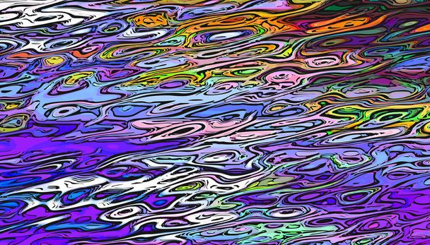 Vivid tie dye colorful wavy shapes design, hippie design, dreamy surreal psychedelic background - Photo, Image