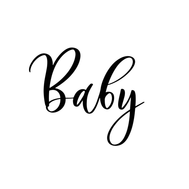 Baby - nápis na nápis. Šablona pozvánky pro dítě - Vektor, obrázek