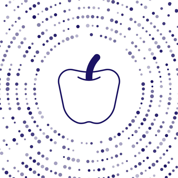 Blue Apple kuvake eristetty Sininen tausta. Ylipaino. Terveellinen ruokavalio ruokalista. Fitness ruokavalio omena. Abstrakti ympyrä satunnaisia pisteitä. Vektori. - Vektori, kuva