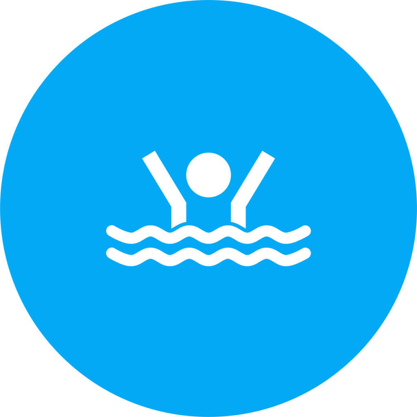 yüzme havuzu simgesi, vektör illüstrasyonu  - Vektör, Görsel