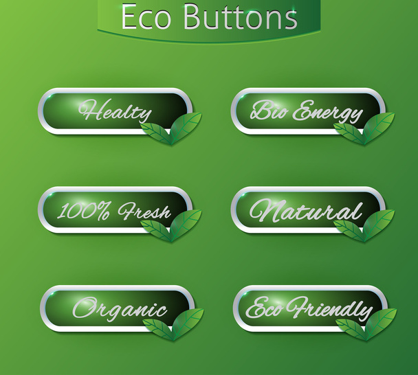 Bio eco buttons - Διάνυσμα, εικόνα