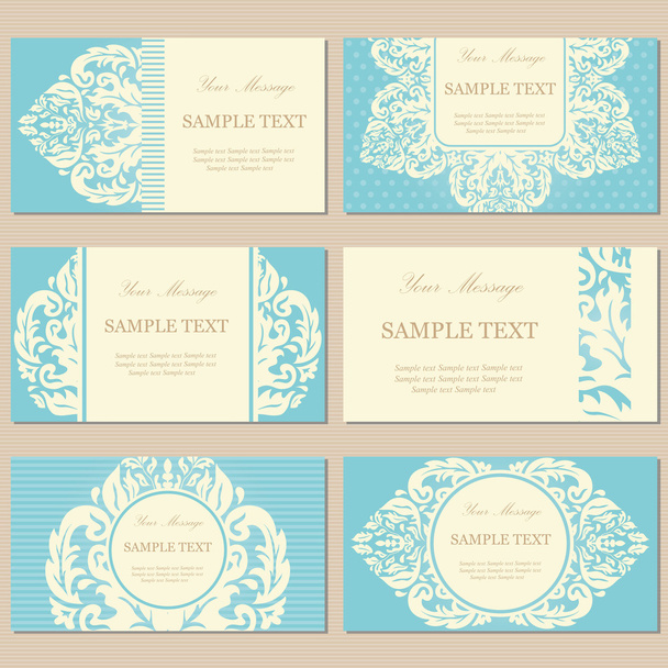 Floral  business or invitation cards - Vector, imagen