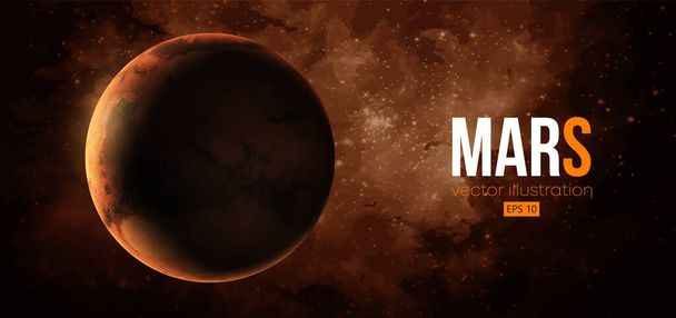 Pianeta Marte realistico dallo spazio. Illustrazione vettoriale. Grazie per aver guardato - Vettoriali, immagini