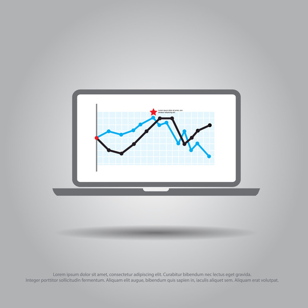 stock in laptop vector icon - Vector, Image