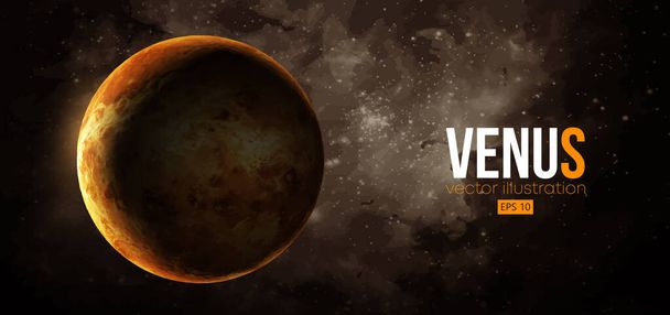 Realistischer Venusplanet aus dem All. Vektorillustration - Vektor, Bild