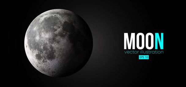 Realistic Moon planet from space. Vector illustration - Vector, Image