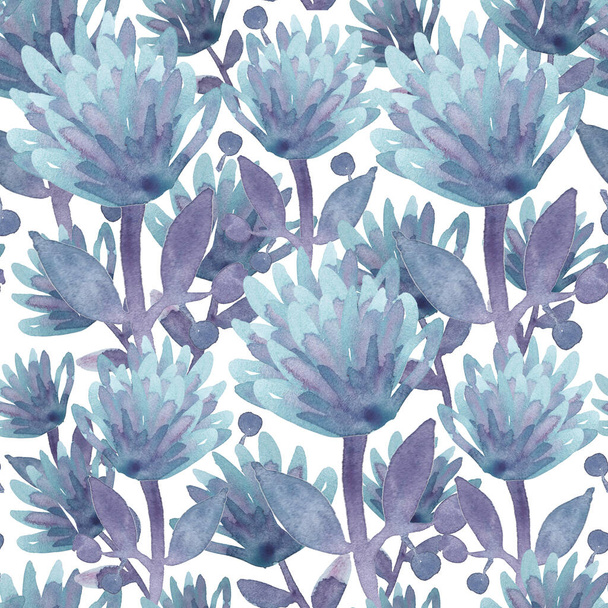 watercolor illustration seamless pattern ,botanical print of clover flower on old background - Fotografie, Obrázek