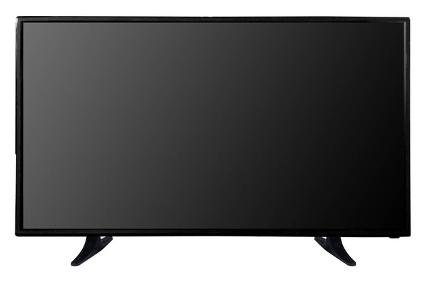 Nowoczesny czarny telewizor izolowany na białym tle  - Zdjęcie, obraz
