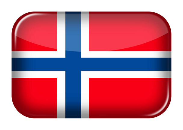 Norwegen Web-Symbol Rechteck-Taste mit Clipping-Pfad 3D-Illustration - Foto, Bild