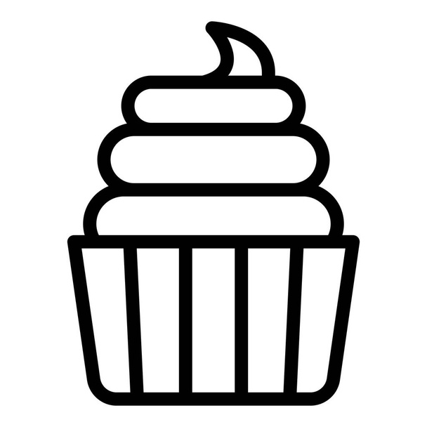 Sweet cupcake icon, outline style - Vector, afbeelding