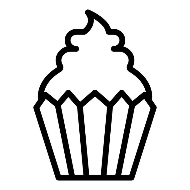 Tasty muffin icon, outline style - Vektor, kép