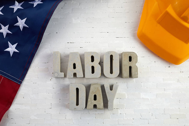 Happy labor day. American patriotic background. Top view - Photo, Image