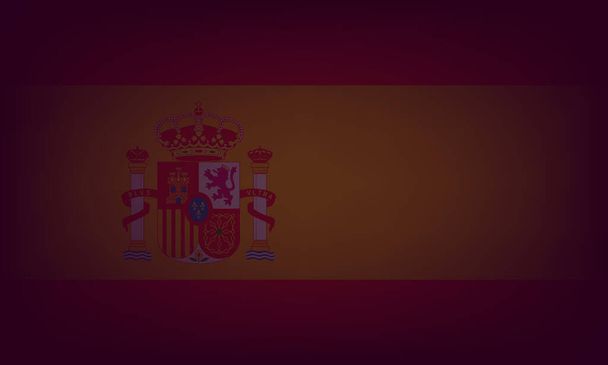 Spanyolország zászló sötét háttér. Spanyolország nemzeti lobogója. Vektor illusztráció EPS 10 - Vektor, kép