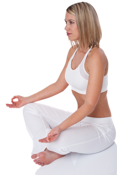 Fitness series - Blond woman in yoga position - Photo, Image