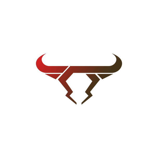 Bull ikon logó, bivalyfej ikon logó design vektor sablon - Vektor, kép