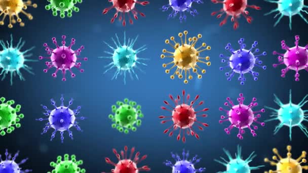 Φαντασία covid-19 φόντο με στελέχη coronavirus. Βίντεο στυλ παιχνιδιού βρόχο 3d animation. - Πλάνα, βίντεο