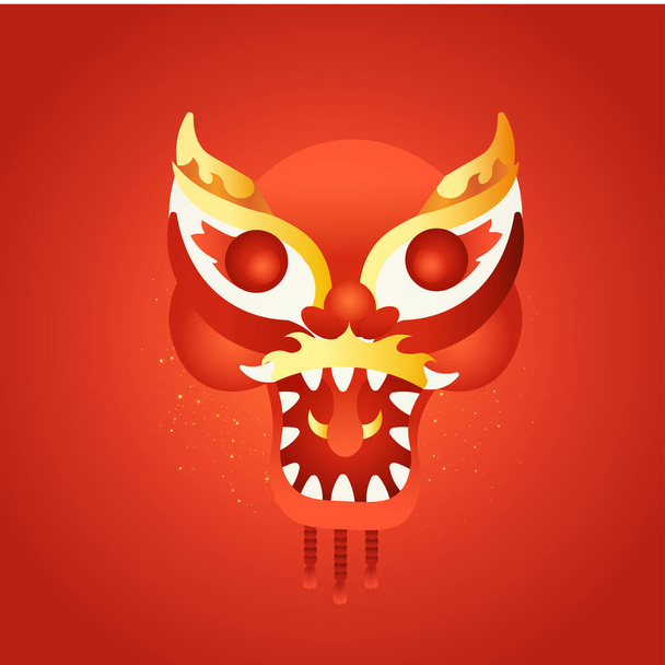 Chinese year red lamp mask - Vector, Imagen