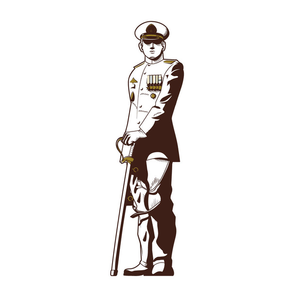 L'illustration vectorielle de l'amiral basée sur le Monument Naval Indonésien le Monjaya à Surabaya Indonésie, conçu par I Nyoman Nuarta.for élément de conception, affiche, t-shirt ou tout autre but. - Vecteur, image