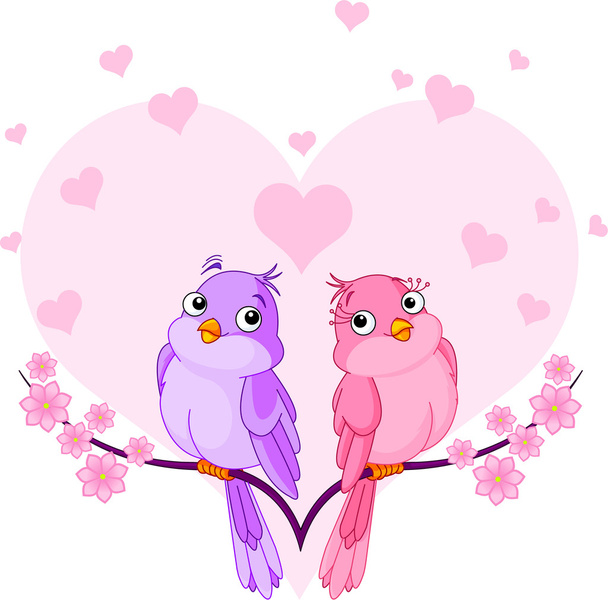 Birds in love - Vektor, Bild