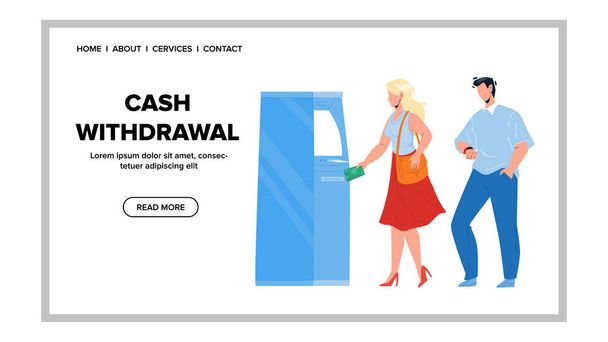 Wypłata gotówki z bankomatu z wektorem karty kredytowej - Wektor, obraz