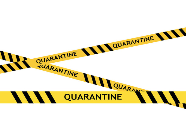 Quarantine stripes cordon or border.yellow tape. Warning cordon. vector illustration - Vector, Image